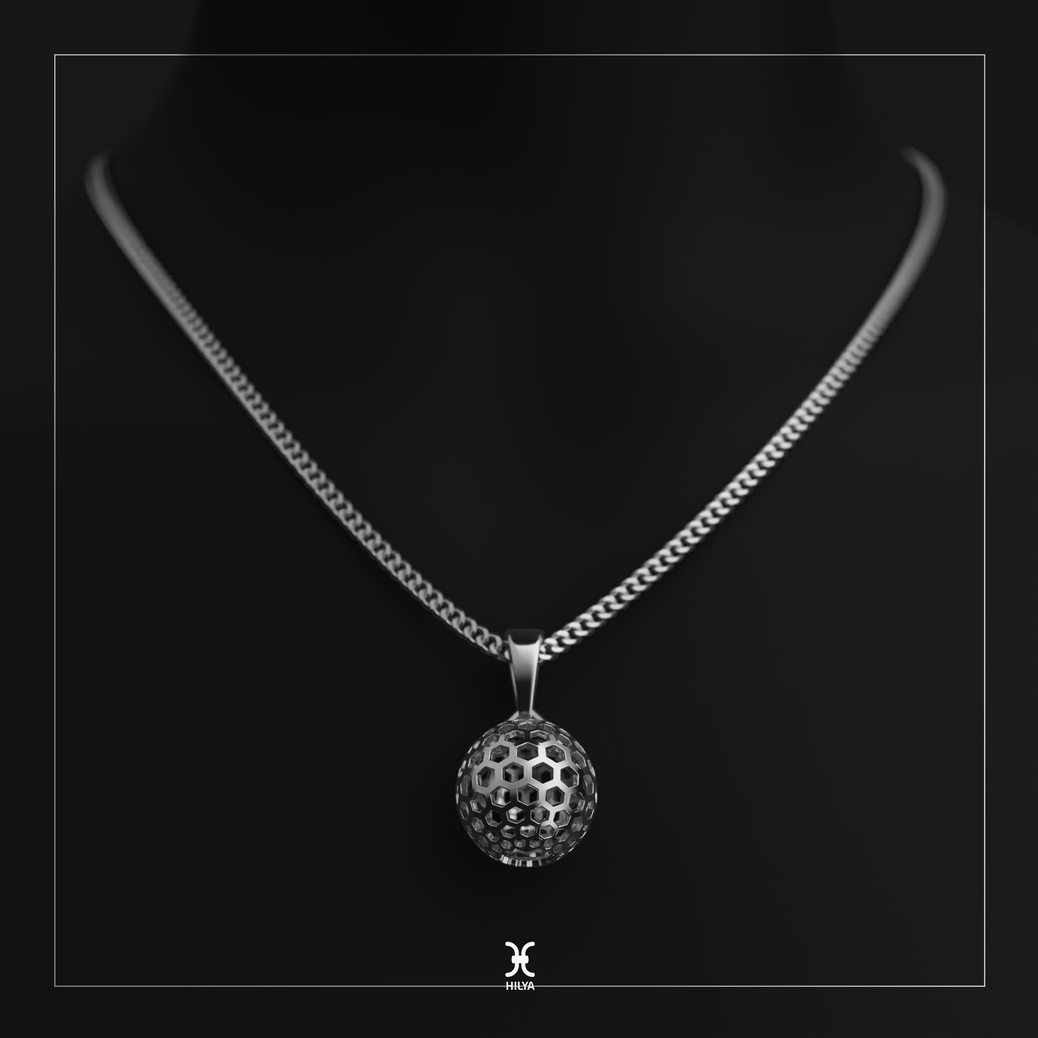 Spherical_Hexa_Pendantd_Silver