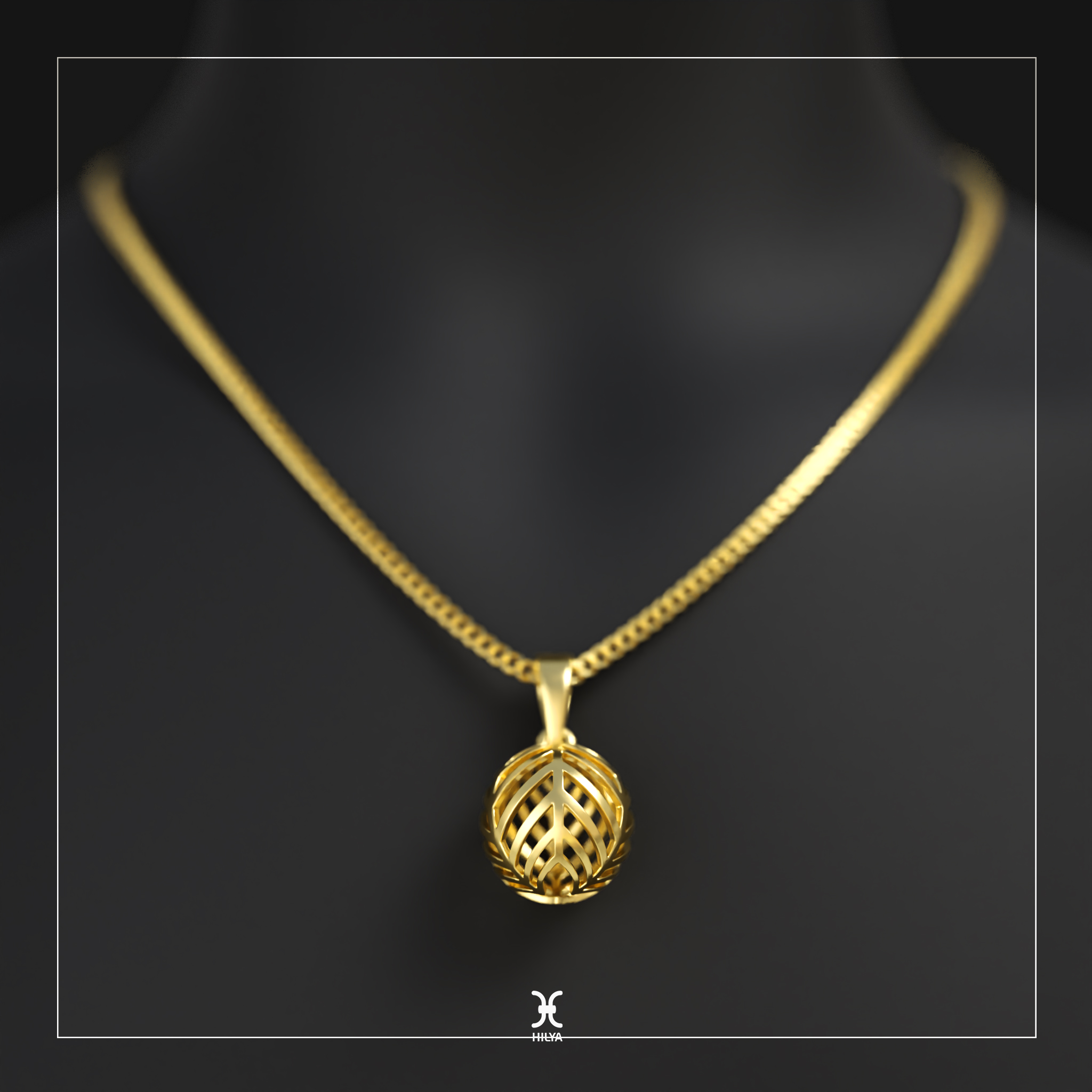 Spherical_Pendant_Branchy__Gold