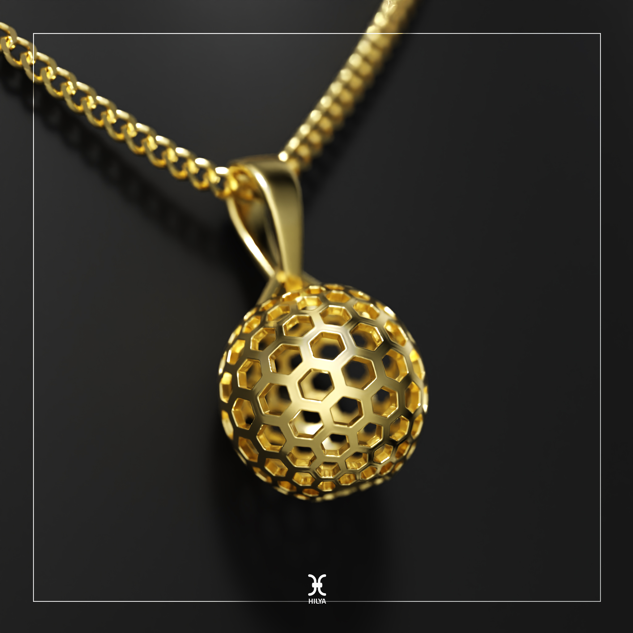 Spherical_Pendant_hexa_4_Gold